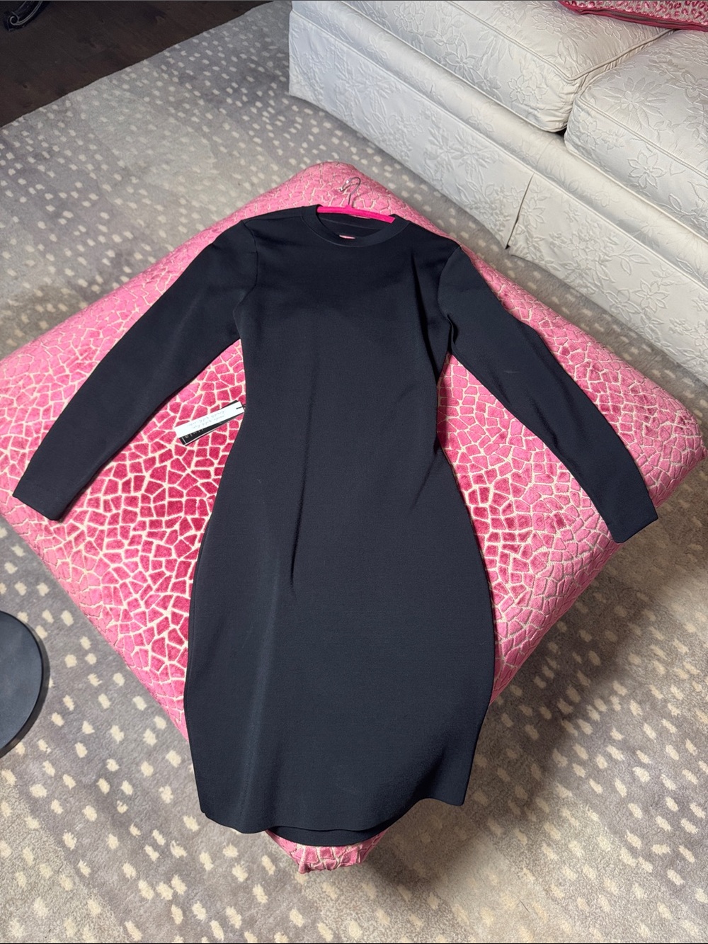 Alice + Olivia Black Dress XL Bodycon criss cross cut out back